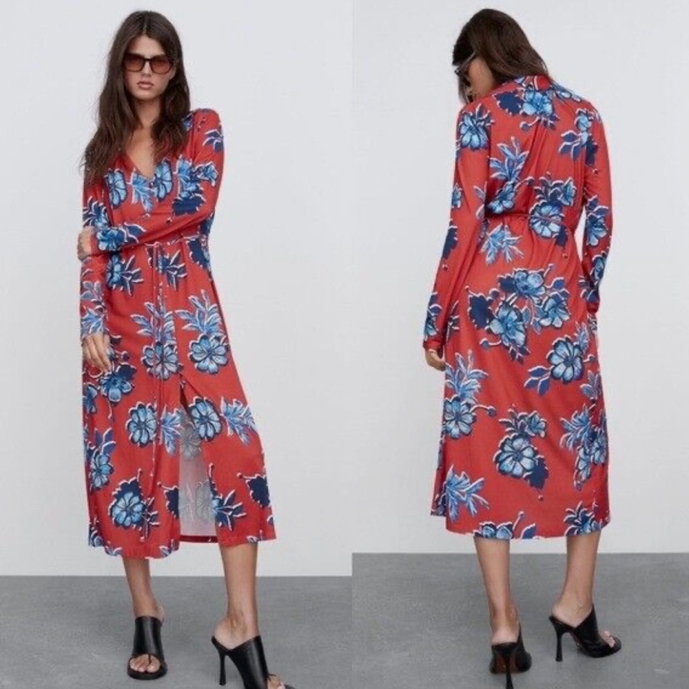 Zara button down small midi dress. EUC. Worm twice.